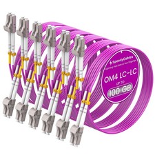 SpeedyCables- OM4 LC to LC Fiber Patch Cable 3Meter 6-Pack, 40G/100Gb 50/125um picture
