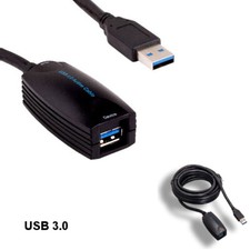 10x Black 16ft Super Speed Active Repeater USB 3.0 Cable 5Gbps Extension Data picture