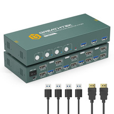 HDMI KVM Switch 4 Computers 2 Monitors 4 Port Dual Monitors KVM Switcher picture