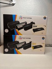 Lot of 2 LD Compatible Toner Cartridges for HP 124A Q6000A Black & Q6002A Yellow picture