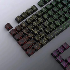 Letter Drive Topographic PBT Keycaps 98/133 Key Cherry Profile Side Print MX picture