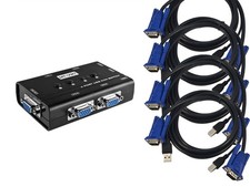 KVM Switch Manuel 4 Ports / USB + VGA / With Cables picture