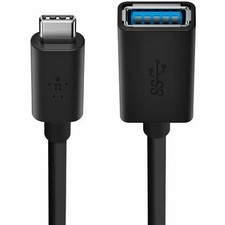 Belkin B2B150-BLK USB-C to USB-A Adapter - USB 3.0 Charger - 5 Gbps - Black picture