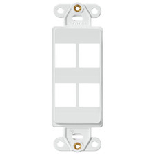 Leviton 41644-W Multimedia Insert 1-Gang 4-Port Decora Nylon QuickPort White picture