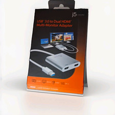 j5create JUA365 USB 3.0 to Dual HDMI Adapter 1:2 Portable Silver 7.9