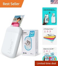 2x3” Photo Printer, Mini Instant Portable Color Mono Photo Printer Bundle 50 ... picture