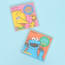 Vintage SONY Sesame Street Big Bird & Cookie Monster 3.5” Floppy Disks 2HD *NEW* picture