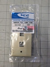 ICC FACEPLATE FLAT 1-GANG 2-PORT IVORY IC107F02IV UPC 633758004794 - picture