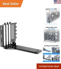 Stylish Black Vertical GPU Holder for Secure PCIe Mounting - Brushed Design picture
