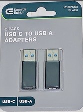 USB-A Male to USB Type-C Female Adapter Converter Amber Charger PC MAC, 2 Pack picture