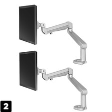 ESI Ergo EDGE-V4-SLV Single Arm Monitor Arms SET OF (2) Tilt & Rotate Adjustable picture