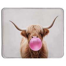 Funny Highland Cow Western Animals Pad, Pink Bubble Highland Cow Print Pads f... picture