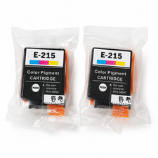 Lot of 2 E-215 Tri-Color Pigment Ink Cartridges for Epson WF-100 WF-110 EC-C110 picture