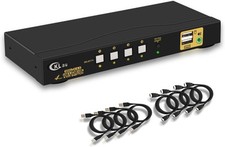 4 Port Kvm Switch Usb Hdmi For 4 Computers Keyboard Mouse Monitor Share picture