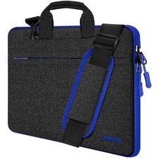 Hseok Laptop Shoulder Bag 15 15.6 16 Inch 15-16 inch, Black & Blue picture
