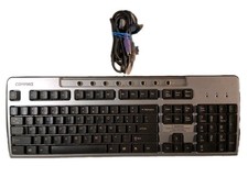 Computer Keyboard Compaq Multimedia PS2 Silver/Black PS/2 8 Hot Keys KB-0133 picture