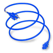 15 Pack of Nema 5-15P to C13 15A 125V 14/3 SJT Power Cord - Blue - 4ft picture