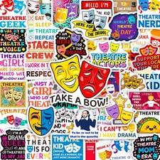 Yqskt 200PCS Theatre Stickers, Brown, Yellow, Blue, Red, Black, Pink, White picture