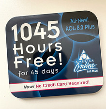 Vintage AOL 8.0 Plus CD 1045 Hours Free Tin Disc Inserts 2003 America Online picture