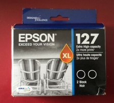 01-2022 NIB GENUINE Epson Ink 127 T127120-D2 XL BLACK WF 545 630 645 NX530 NX625 picture