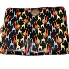 Fossil Key-Per Coated Canvas Zipper Giraffe Print Tablet iPad Case picture