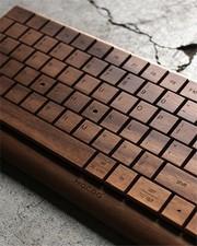 Wooden keyboard made of natural wood 