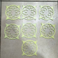 Yellow and turquoise Sakura 3d Print Pc Fan SHROUDS/COVERS120MM Fans set of 7 picture