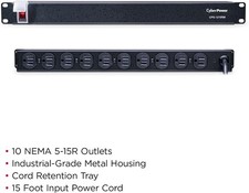 CyberPower CPS-1215RM 1U Rackmount 100-125V/15A, 10 Outlets, 15ft Power Cord picture