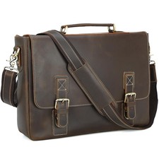 Polare Vintage Full Grain Leather Tote Briefcase 16