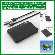 250GB Ultra Slim External HDD with High-Speed Data Transfer for PCs and Consoles picture