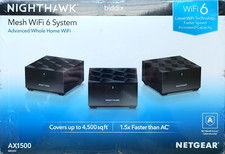 NETGEAR Nighthawk Dual-Band WiFi 6 AX1500 Mesh System Router and 2 Satellites picture
