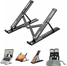 Aluminum Adjustable Foldable Laptop Stand with Desk Riser Holder for Notebooks picture