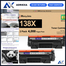 2 Pack Compatible Black Toner Cartridge 138X W1380X with Chip - High Yield Print picture