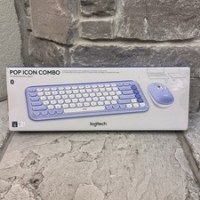 New Logitech Pop Icon Combo Lilac-Purple luetooth Keyboard & Mouse 920-013043 picture