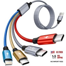 4 in 1 Multi Charging Cable, USB C Multiple 1Pack5FT Blue_Gold_Grey_Red picture