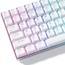 White Keycaps for Mechanical Keyboard, Shine Through Key caps picture
