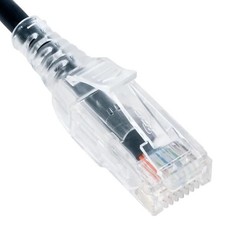 Patch cord cat 6 slim clear sr 3ft bk picture