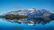 Landscape nature snowy mountain island lake pukaki new Custom Gaming Mat Desk picture