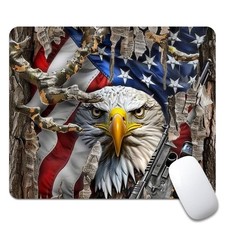 American Flag ，Eagle Square Mouse pad, Texture, Waterproof, Anti Slip Rubber Bas picture
