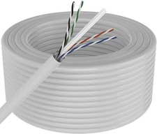 Patron 500' Cat6 Ethernet White Bulk Network Cable 23AWG 600Mhz UL Bare Solid picture