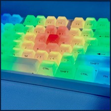 Foggy Transparent Crystal PC Keyboard MDA RGB Backlit Keycaps MX Switches picture
