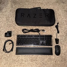 Lot of Razer Peripherals - Huntsman Elite, Viper Ultimate, Kiyo Pro, and Bag picture