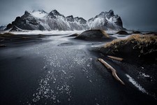 Landscape nature iceland mountains black sand snow Custom Gaming Mat Desk picture