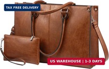 Laptop Tote Bag for Women, 15.6 Inch Large Capacity Vintage Leather Work Compute picture