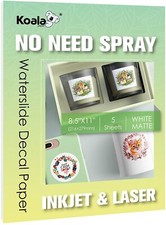 NO NEED SPRAY Koala Waterslide Decal Paper Matte White for INKJET + LASER 8.5x11 picture