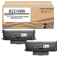 2 Pack LEXB221H00 B221H00 Black High Yield Toner Cartridge Works for Lexmark picture