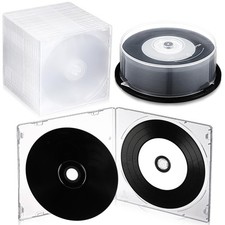 25 PCS Recordable Blank Media Discs 700MB 80 Minutes 52X Inkjet Clear Case picture