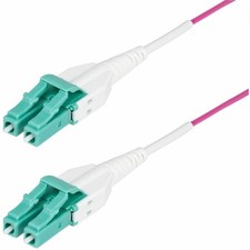StarTech 30m 98ft LC to LC UPC OM4 Multimode Fiber Optic Cable Erika Violet picture