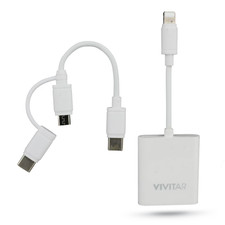 Vivitar Mobile SD MicroSD Card Reader USB-C Lightning Micro USB Adapter iPhone picture