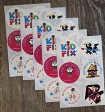Vintage 1990’s Kid Pix Stickers 5 Full Sheets Y2K Nostalgia picture
